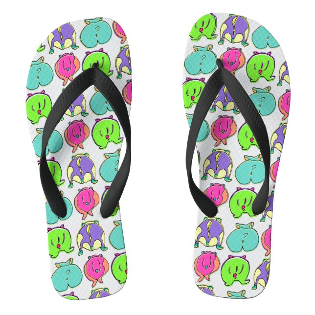 Colourful Hamster Butts Pattern Jandals (Footbed)