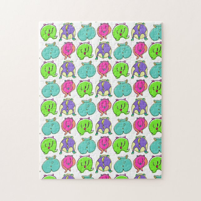 Colourful Hamster Butts Pattern Jigsaw Puzzle (Vertical)