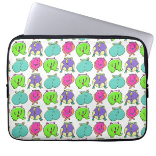 Colourful Hamster Butts Pattern Laptop Sleeve