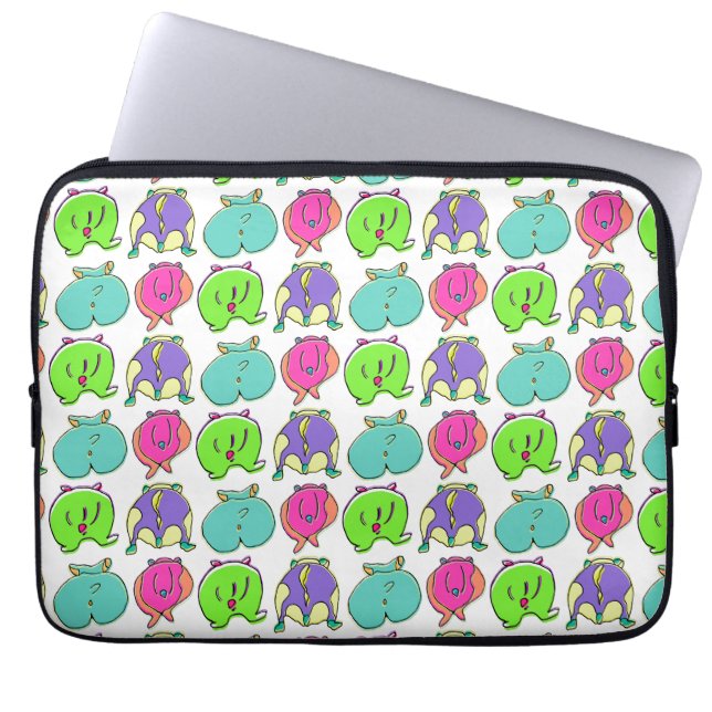 Colourful Hamster Butts Pattern Laptop Sleeve (Front)