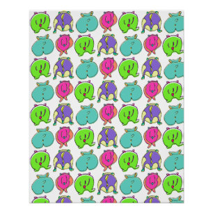 Colourful Hamster Butts Pattern Poster
