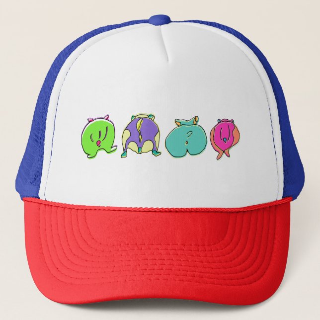 Colourful Hamster Butts Trucker Hat (Front)