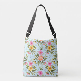 Colourful Hand Draw Flowers Crossbody Bag