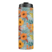 Colourful hand draw flowers seamless pattern