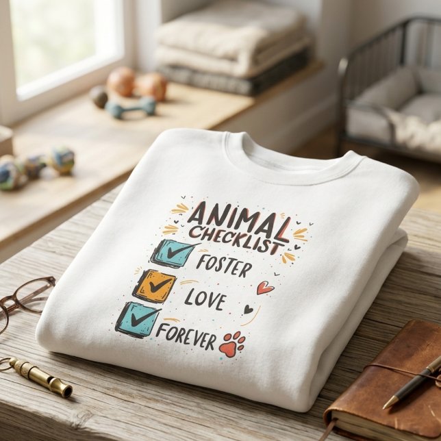 Colourful Hand-Drawn Animal Foster Hero Sweatshirt (Pet foster love sweatshirt)