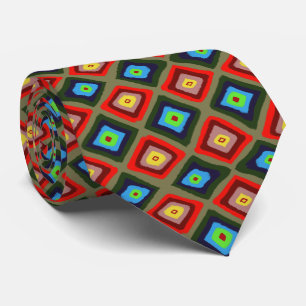 Colourful Hand Drawn Diamond Pattern Tie