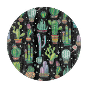 Colourful Hand-Drawn Dots: Abstract Vintage Cutting Board