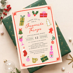 Colourful Hand Drawn Favourite Things Holiday Part Invitation