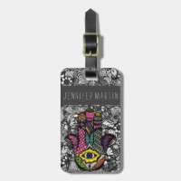 Colourful Hand Drawn Hamsa Hand an Floral Drawings
