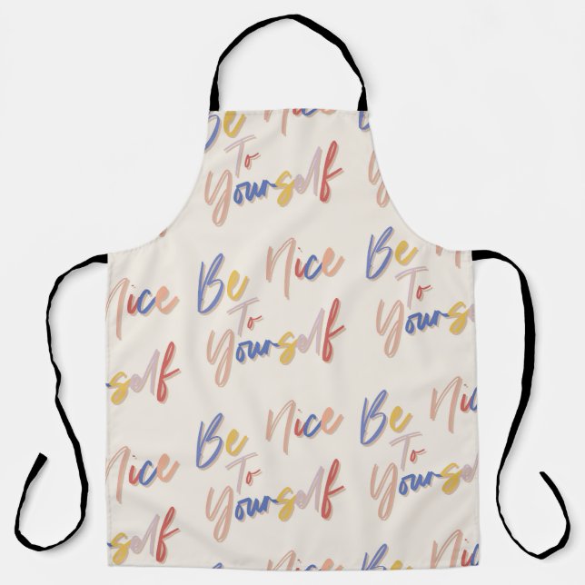 Colourful Hand Drawn Motivational Pattern Apron (Front)