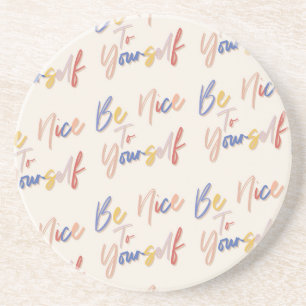 Colourful Hand Drawn Motivational Pattern Coaster
