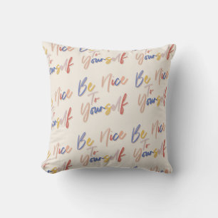 Colourful Hand Drawn Motivational Pattern Cushion