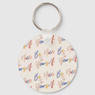 Colourful Hand Drawn Motivational Pattern Key Ring