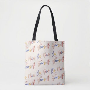 Colourful Hand Drawn Motivational Pattern Tote Bag
