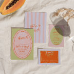 Colourful Hand Drawn Painted Whimsical Wedding Invitation<br><div class="desc">This wedding invitation is perfect for your wedding if you are looking for an elegant unique and easy editable invitation .An elegant unique simple minimalist cream wedding template invitation. Which features plain pink and green background. And orange hand lettered bride's and groom's first names in hand written text font inside...</div>