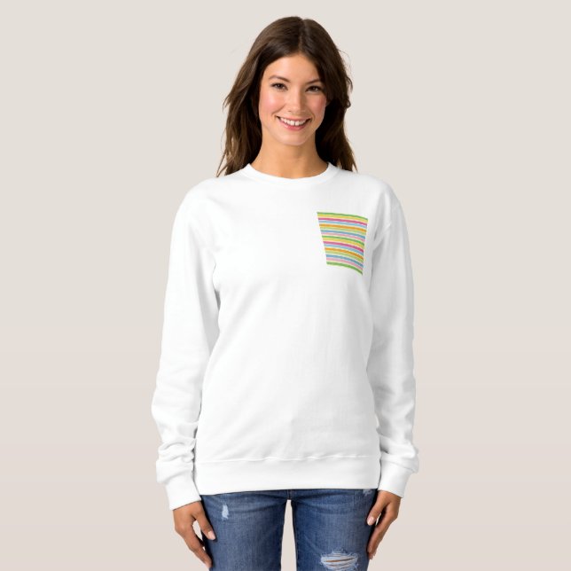 Colourful hand drawn stripes pattern sweatshirt (Front Full)
