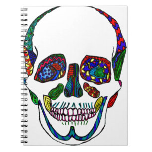 Colourful Hand Drawn Sugar Skull Mosaic Notebook