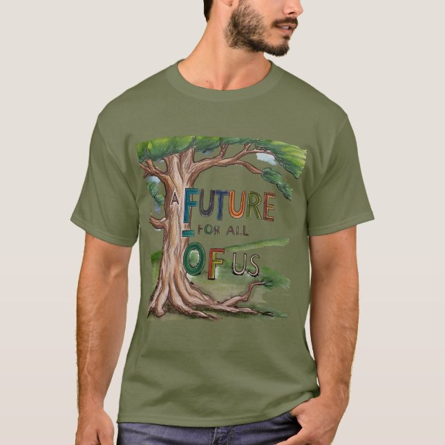 Colourful Hand-Drawn Tree Art T-Shirt (Front)