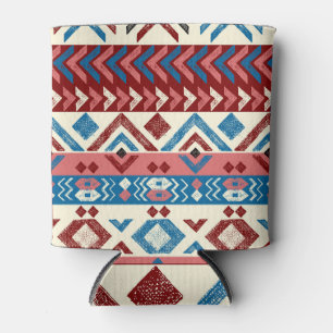 Colourful Hand-Drawn Tribal Pattern Can Cooler