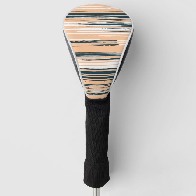 Colourful hand painted lines golf head cover (Front)