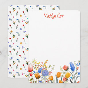 Colourful Hand-painted Wildflower Design Holiday Card