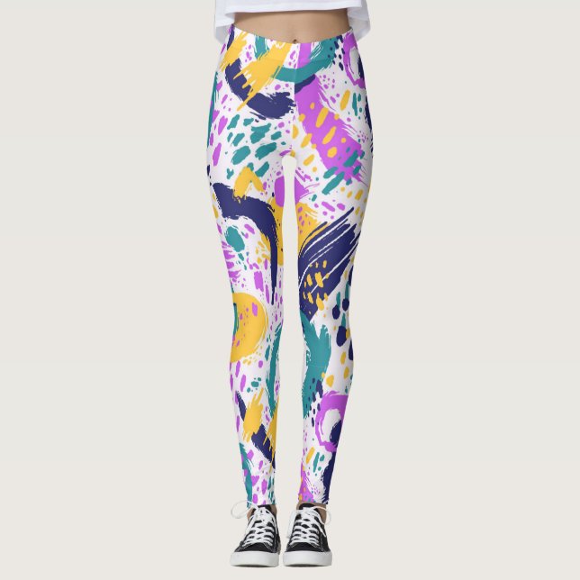 colourful hand painting leggings (Front)