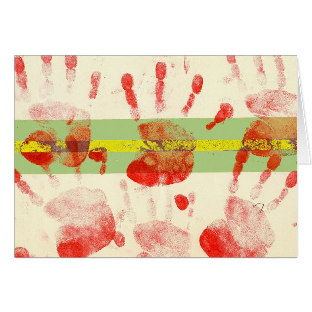 Colourful Hand Print Card (Front Horizontal)