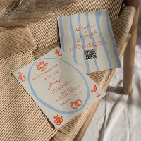 Colourful Hand Written Painted QR Code Wedding