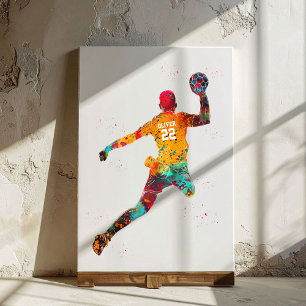 Colourful Handball Player Canvas Print