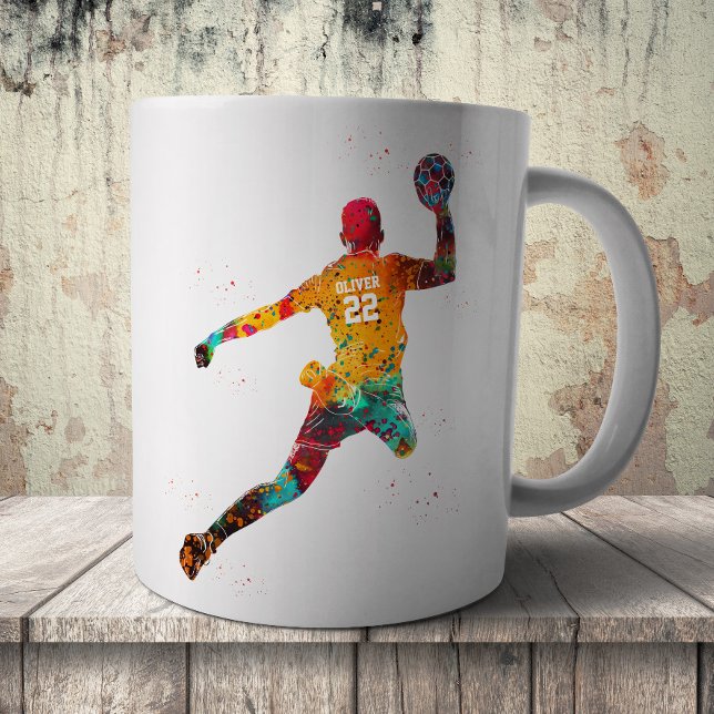 Colourful Handball Player Coffee Mug (Creator Uploaded)