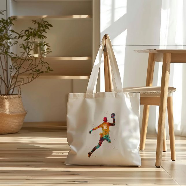 Colourful Handball Player Tote Bag (Creator Uploaded)