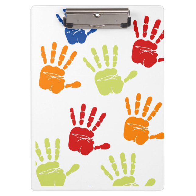 Colourful Handprint Clipboard  (Front)