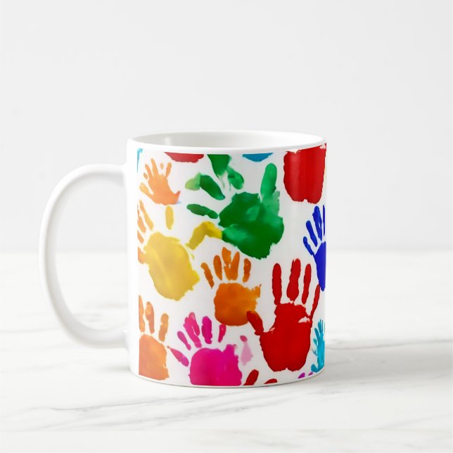 Colourful HandPrint Coffee Mug (Left)