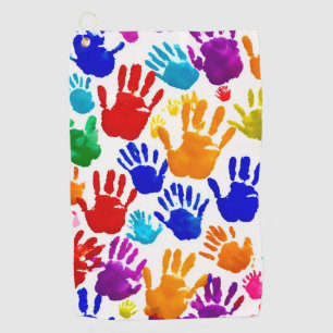 Colourful HandPrint Golf Towel
