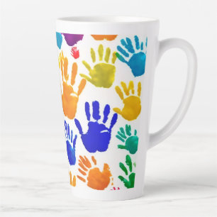 Colourful HandPrint Latte Mug