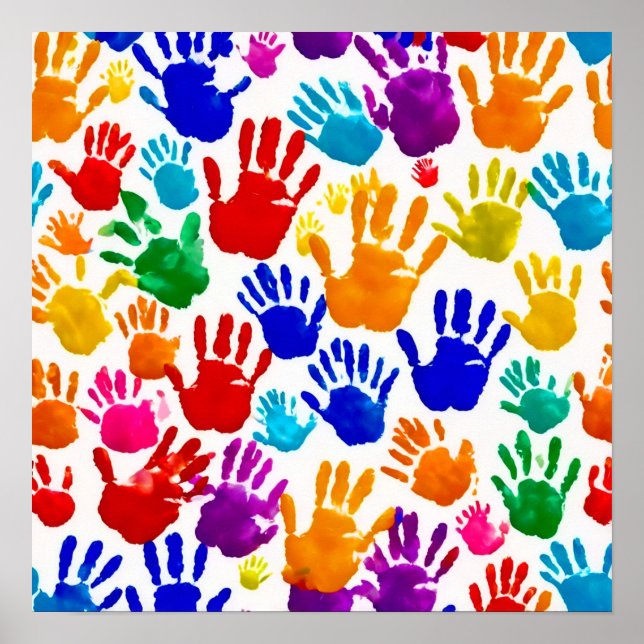 Colourful HandPrint  Poster (Front)
