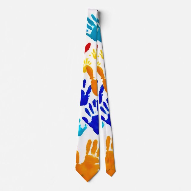Colourful HandPrint Tie (Front)