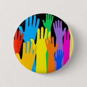 Colourful Hands 6 Cm Round Badge