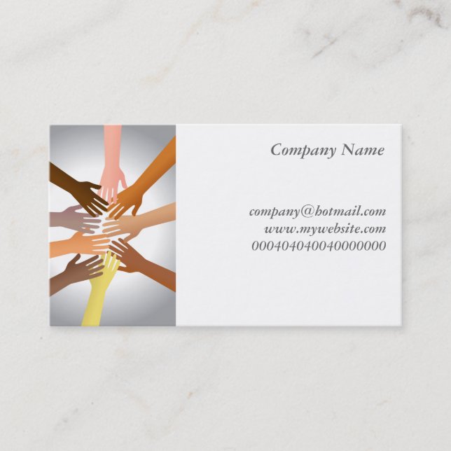 Colourful Hands Business Card (Front)