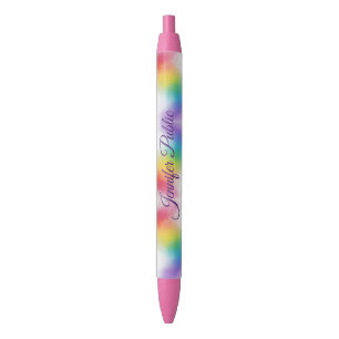 Colourful Handwriting Name Script Template Pretty Blue Ink Pen