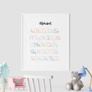 Colourful Handwritten Alphabet Educational Poster