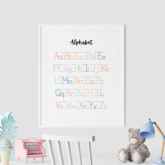 Colourful Handwritten Alphabet Educational Poster