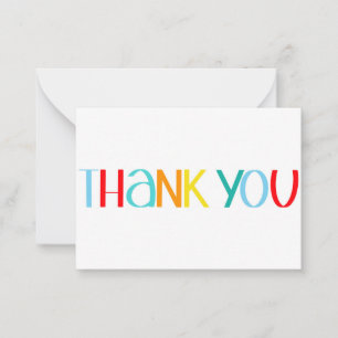 Colourful Handwritten Thank You Card