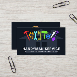 Colourful Handyman Tools Home Remodeling Contracto Business Card