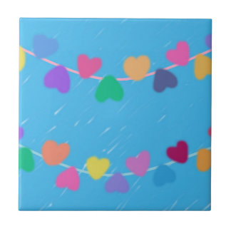 Colourful Hanging Hearts Tile