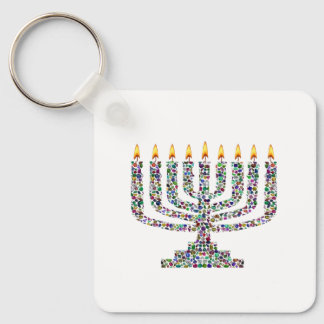 Colourful Hanukkah Candle Key Ring