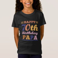 Colourful Happy 70th Birthday Papa Saying Quote
