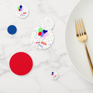 Colourful Happy 80th Birthday Balloons Confetti