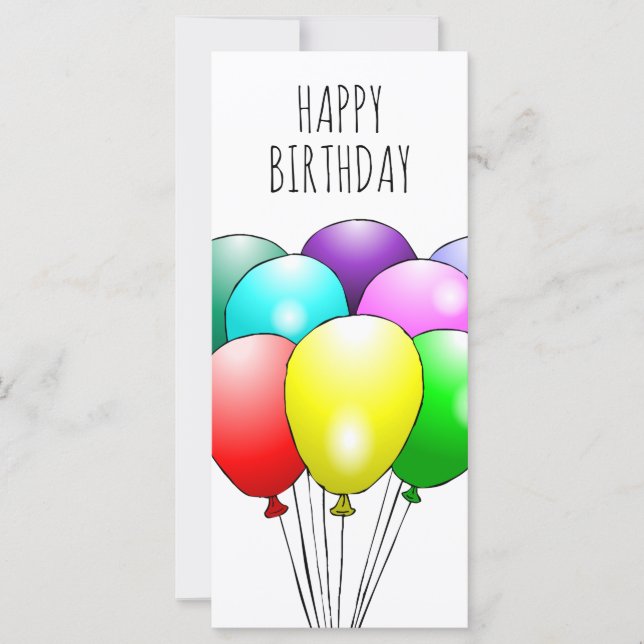 Colourful Happy Birthday Balloons (Front)