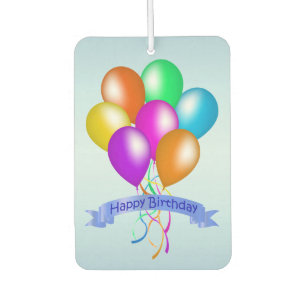 Colourful Happy Birthday Balloons Banner Party Car Air Freshener